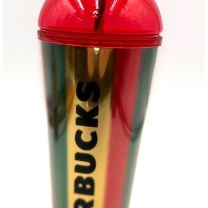 Starbucks 24oz Holiday Dome Lid Tumbler Red Green Gold Candy Cane Straw NEW 2020